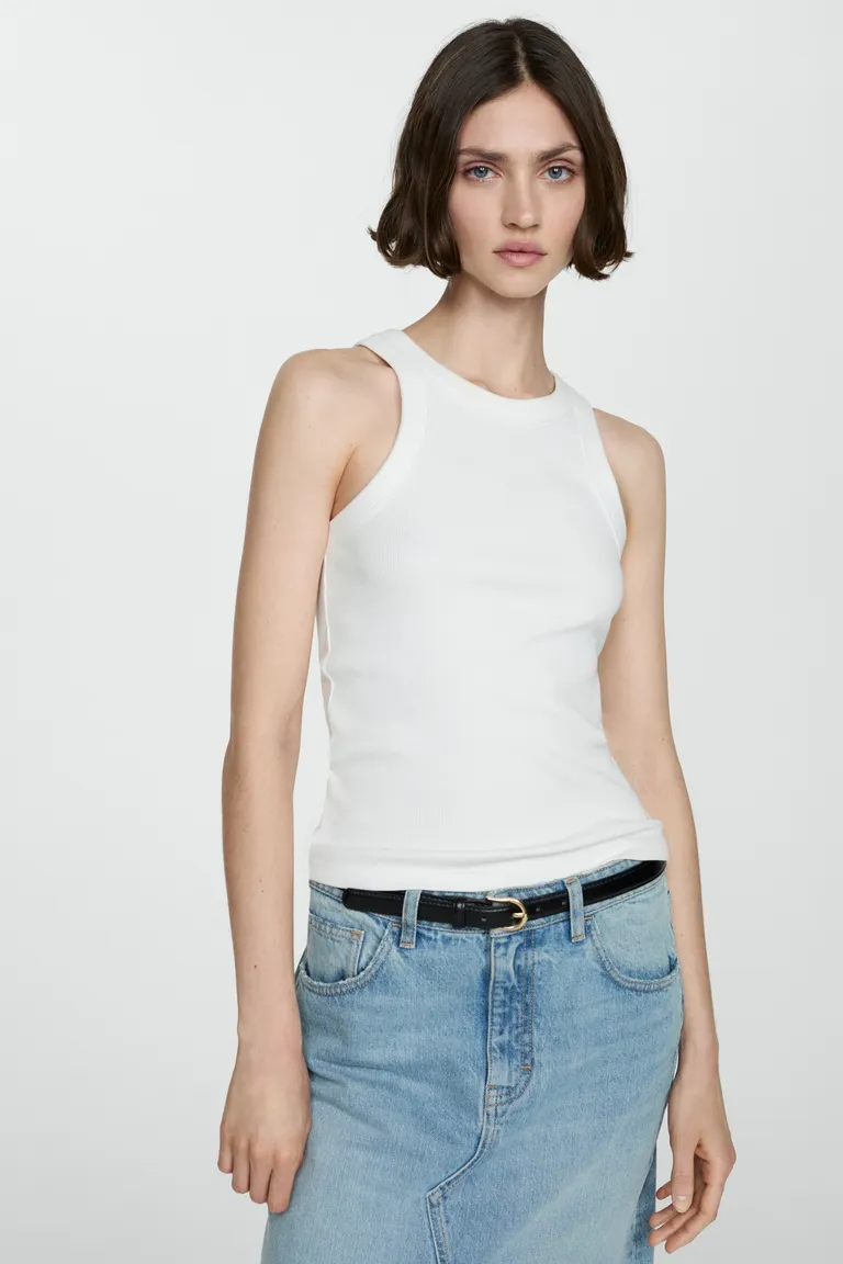 Top canalé algodón de Mango en Tops para argentina
