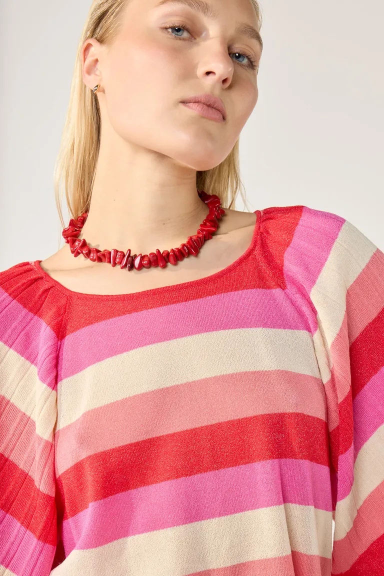 Remera de Rayas en Tonos Rosados para Mujer de Cuesta Blanca en Remeras para argentina