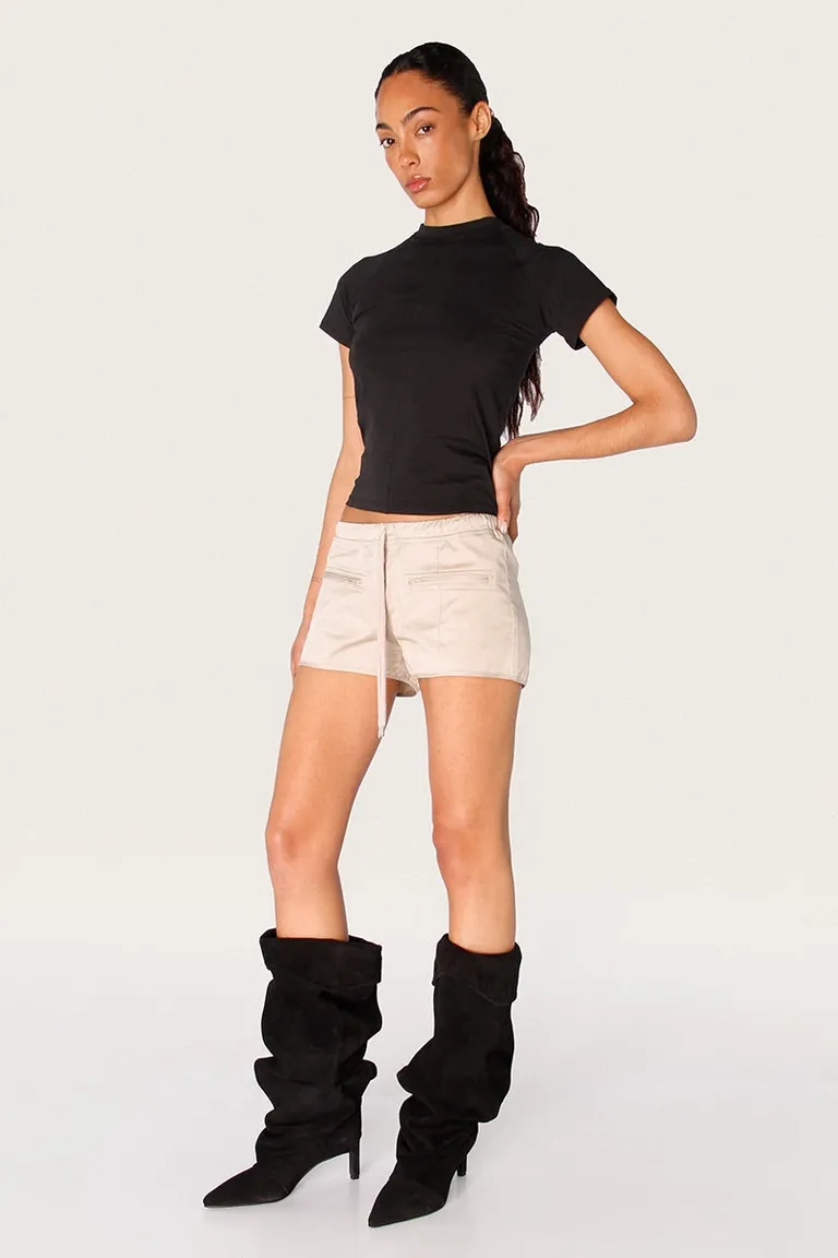 Shorts de gabardina con cintura ajustable y terminales personalizadas de Sofia Sarkany en Shorts para argentina