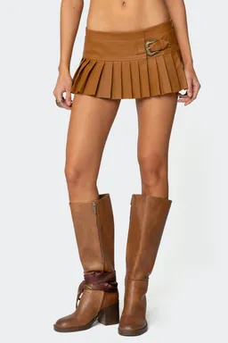 Mini skort cuero sintético plisado de Edikted en Faldas para argentina