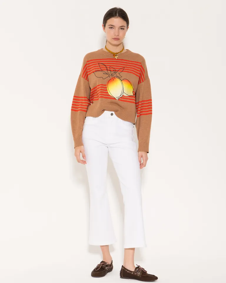 Jeans Cropped de Tiro Medio en Color Blanco de Jazmin Chebar en Pantalones para argentina