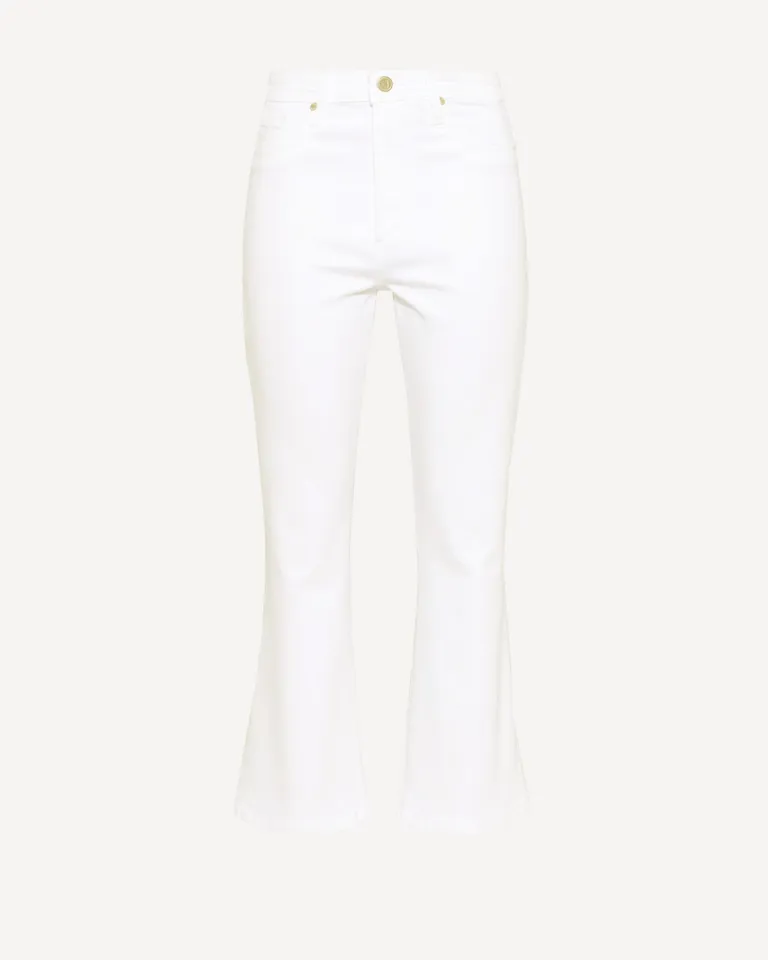 Jeans Cropped de Tiro Medio en Color Blanco de Jazmin Chebar en Pantalones para argentina