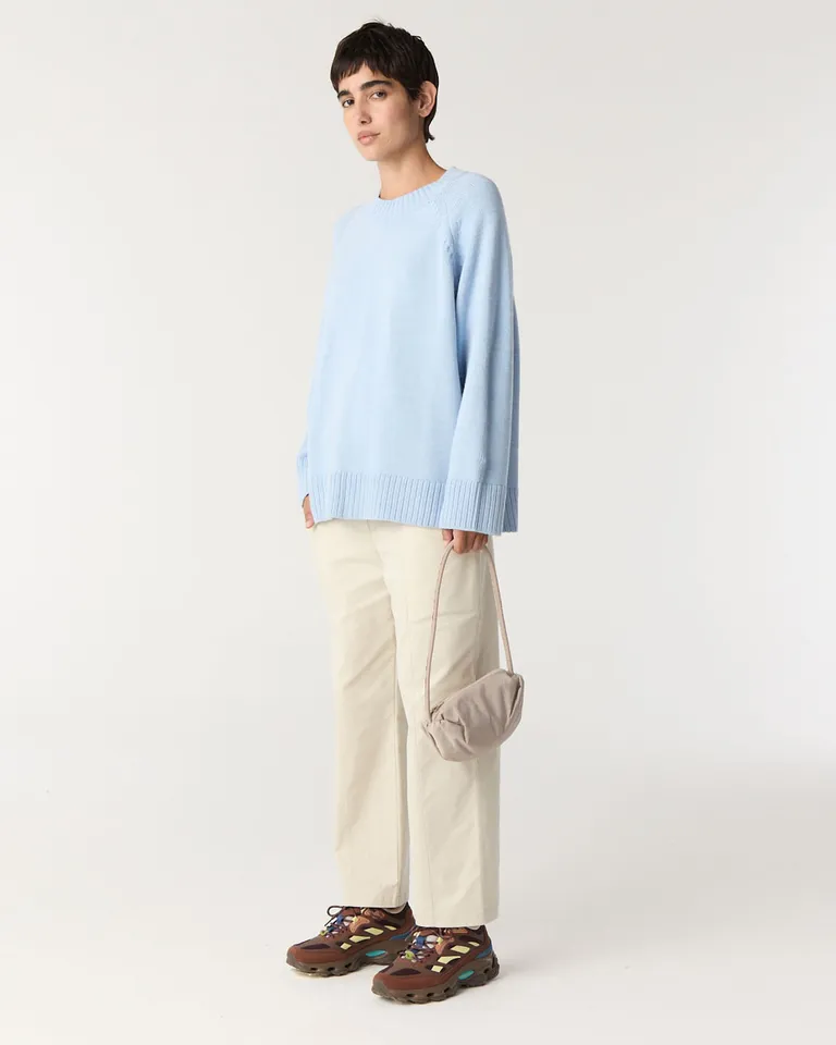 Sweater de tejido con cuello redondo y mangas largas amplias de calce holgado de Furzai en Buzos y Sweaters para argentina