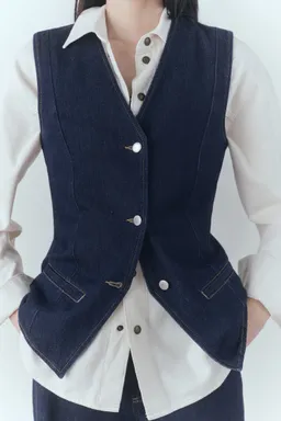 Chaleco denim rinse wash de Mango en Chalecos para argentina