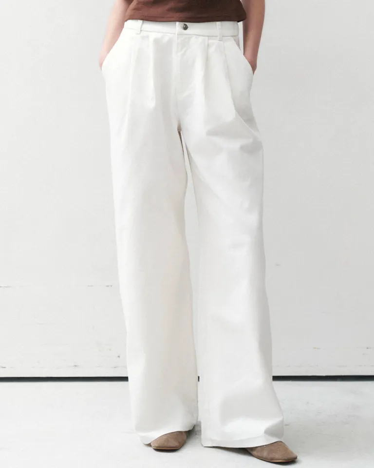 Pantalones de pierna ancha con doble pinza y elástico en la espalda de Sky en Pantalones para argentina