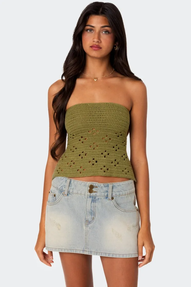 Top strapless crochet niki de Edikted en Tops para argentina