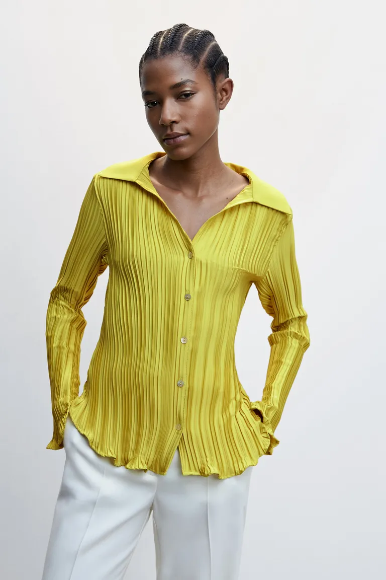 Camisa fruncida estampada de Mango en Camisas para argentina