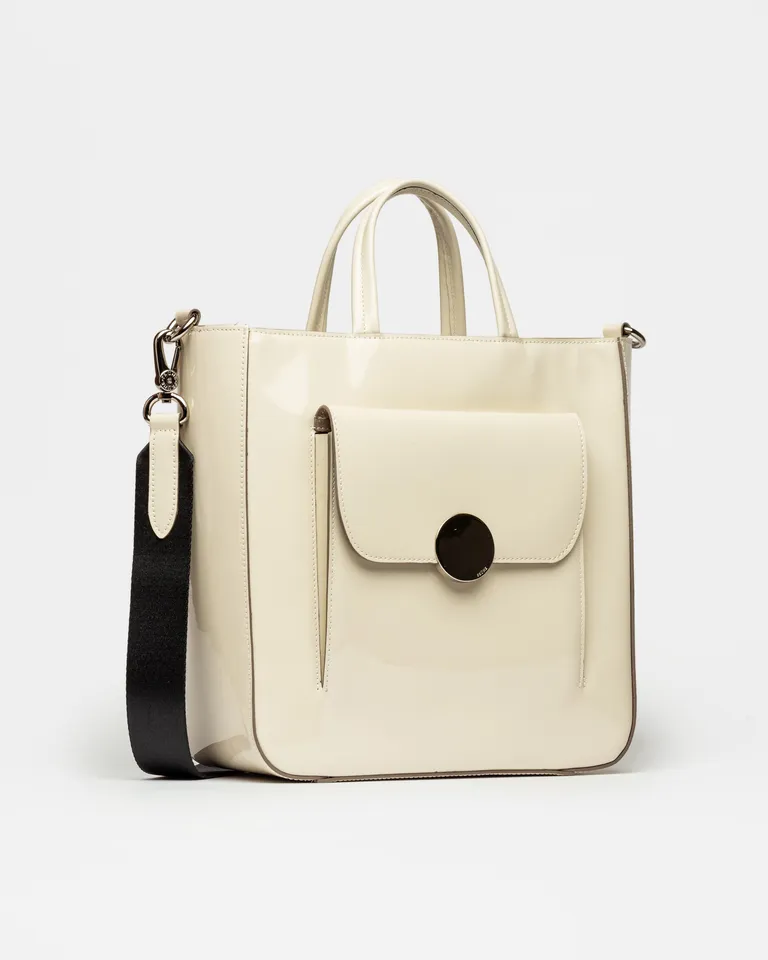 Elegante shopper de líneas simples con herraje en níquel de Prüne en Bolsos y Carteras para argentina