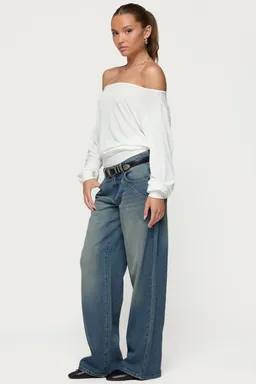 Top oversized hombros descubiertos nannie de Edikted en Tops para argentina