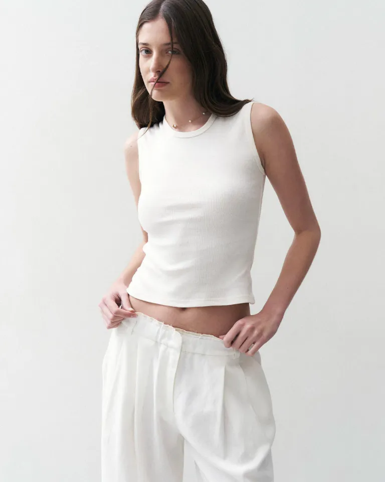 Top básico de tela jersey en color blanco de Sky en Tops para argentina