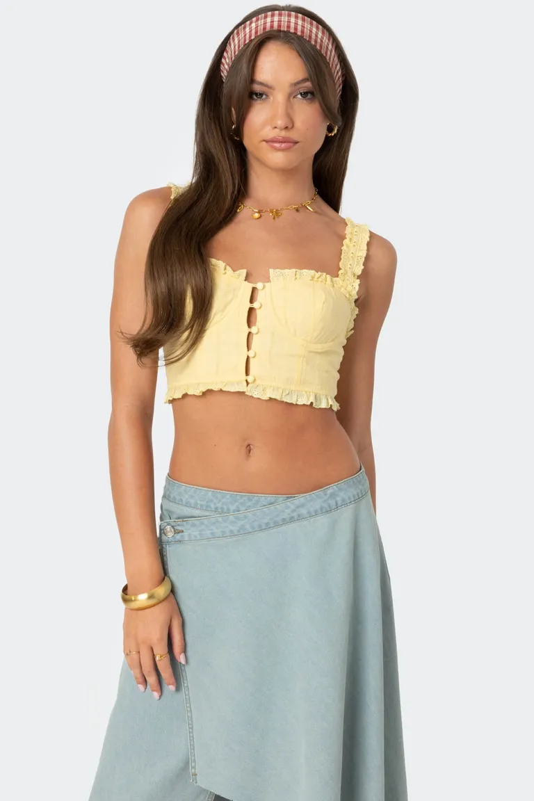 Corset corto ojalillos de Edikted en Tops para argentina
