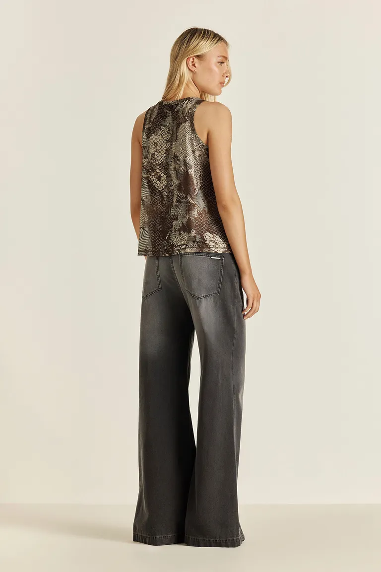 Top sin mangas con estampado exclusivo y grifa metálica en la espalda de Tucci en Tops para argentina