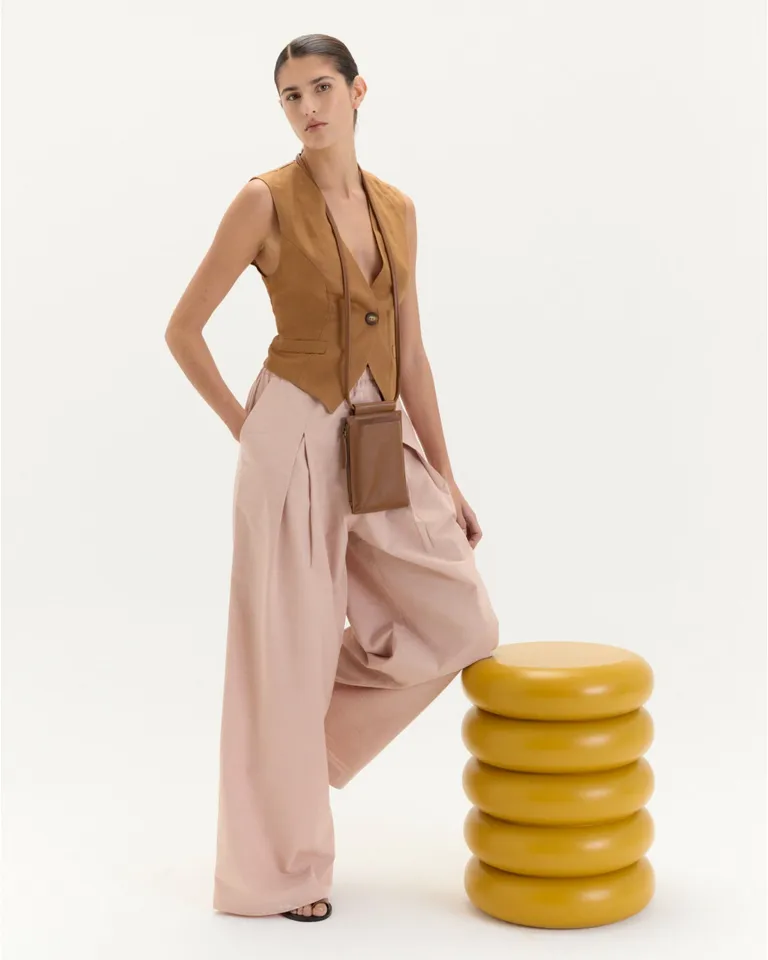 Pantalón ancho de corte relajado en tono rosa pastel de Blue Sheep en Pantalones para argentina