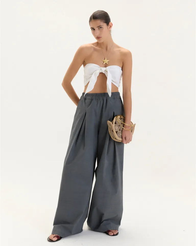 Pantalón ancho de corte relajado en tono rosa pastel de Blue Sheep en Pantalones para argentina