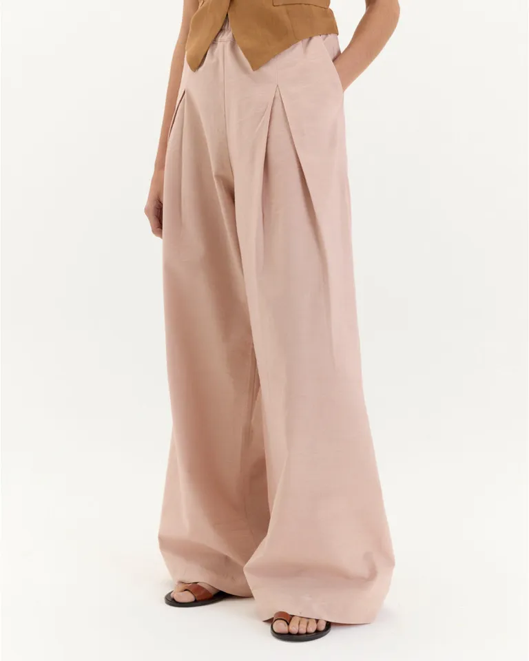 Pantalón ancho de corte relajado en tono rosa pastel de Blue Sheep en Pantalones para argentina