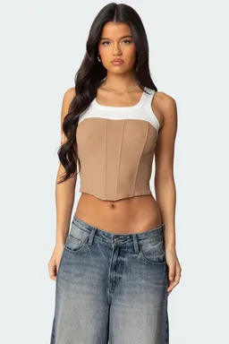 Corset con capas contraste de Edikted en Bodies para argentina