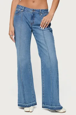 Jeans acampanados tiro bajo nerissa de Edikted en Pantalones para argentina