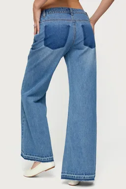 Jeans acampanados tiro bajo nerissa de Edikted en Pantalones para argentina