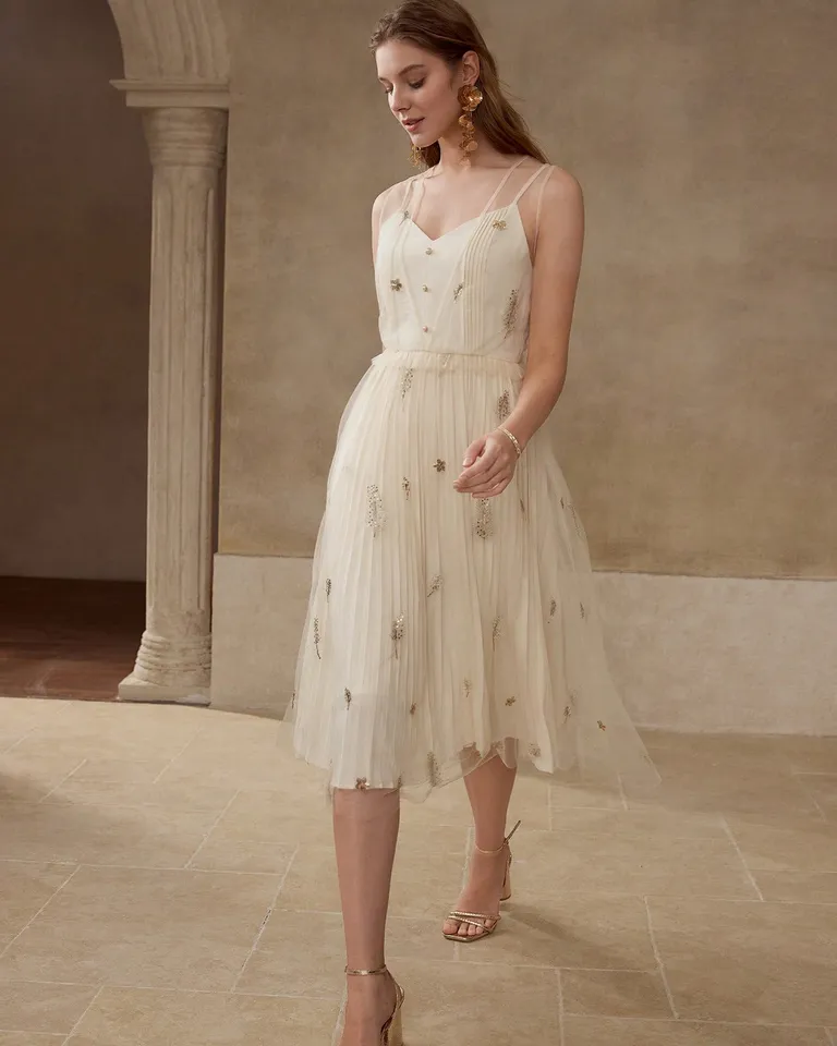 Vestido camisero plisado lentejuelas de Motf en Vestidos para argentina