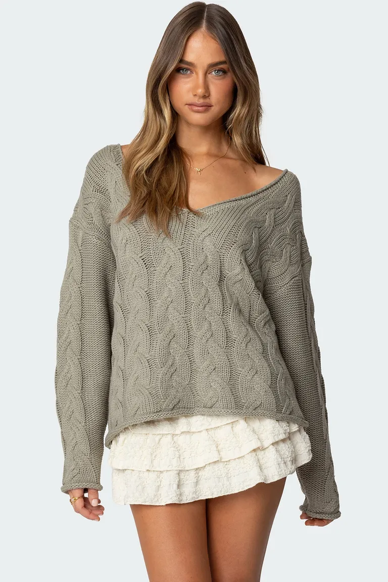 Sweater trenzado oversize inga de Edikted en Buzos y Sweaters para argentina