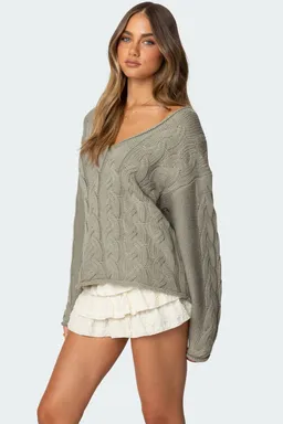 Sweater trenzado oversize inga de Edikted en Buzos y Sweaters para argentina