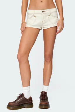 Micro short denim corazones de Edikted en Shorts para argentina