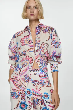 Pantalón recto estampado floral de Mango en Pantalones para argentina
