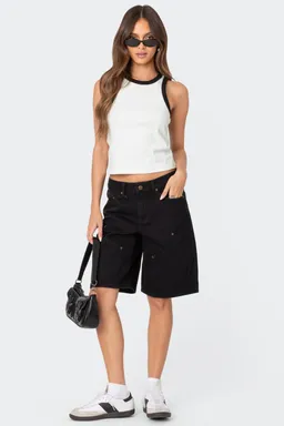 Bermudas jacqui tiro bajo denim de Edikted en Shorts para argentina