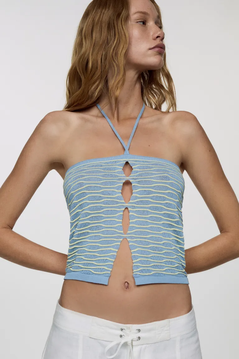 Top halter textura de Mango en Tops para argentina