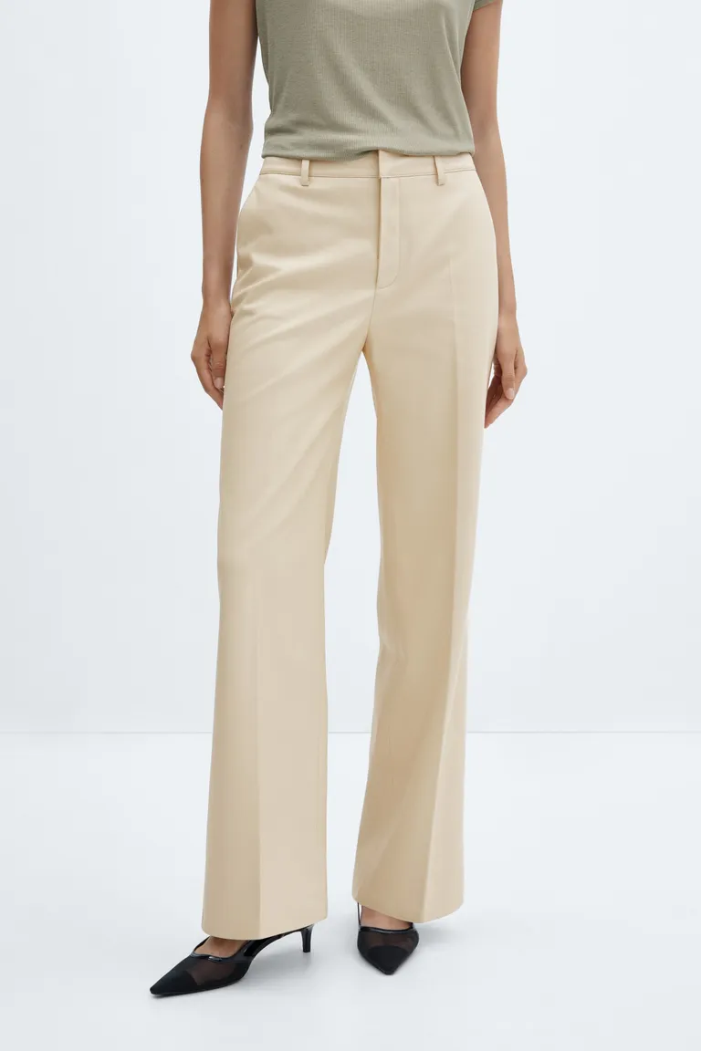 Wideleg efecto cuero de Mango en Pantalones para argentina