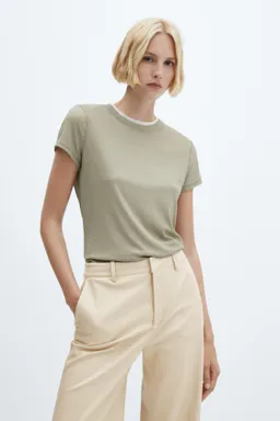Wideleg efecto cuero de Mango en Pantalones para argentina