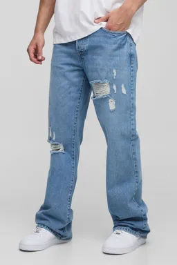 Jean acampanado roto rodilla relajado de Boohooman en Pantalones para argentina