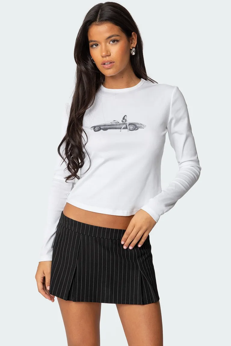 Remera manga larga roadtrip retro de Edikted en Remeras para argentina
