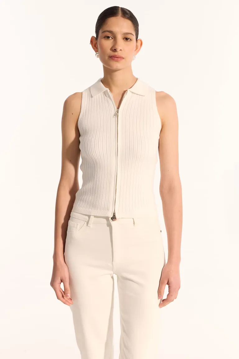 Sweater sin mangas con cierre frontal doble para mujer de Portsaid en Buzos y Sweaters para argentina