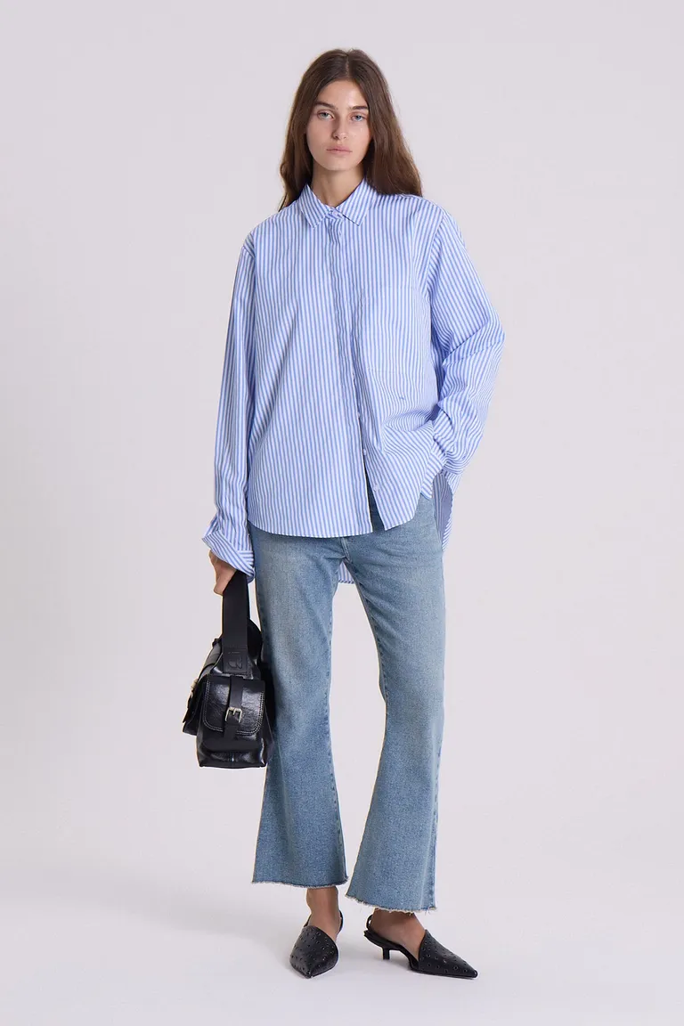 Camisa de algodón rayado de corte regular para mujer de Maria Cher en Camisas para argentina