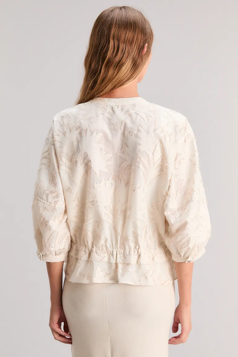 Chaqueta de verano en voile de algodón y lurex con diseño exclusivo y calce regular hasta la cadera de Kosiuko en Chaquetas para argentina