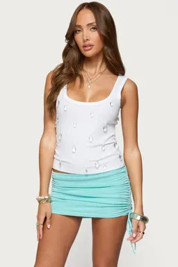 Musculosa rib faux cristal zelena de Edikted en Tops para argentina