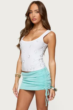 Musculosa rib faux cristal zelena de Edikted en Tops para argentina