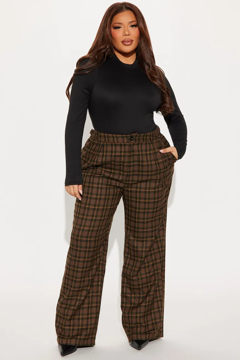 Pantalón ancho escocés verde de Fashion Nova en Pantalones para argentina