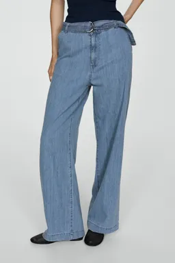 Pantalón fluido wideleg cinturón de Mango en Pantalones para argentina
