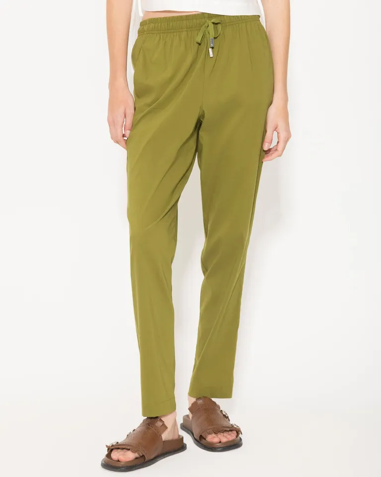 Pantalón holgado de algodón con cintura elástica y bolsillos laterales de Jazmin Chebar en Pantalones para argentina