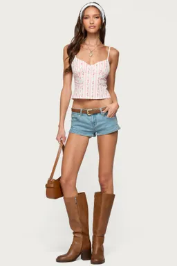 Top floral rayado sin espalda raia de Edikted en Tops para argentina