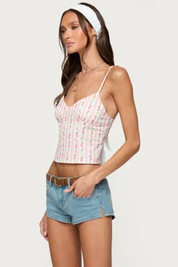 Top floral rayado sin espalda raia de Edikted en Tops para argentina