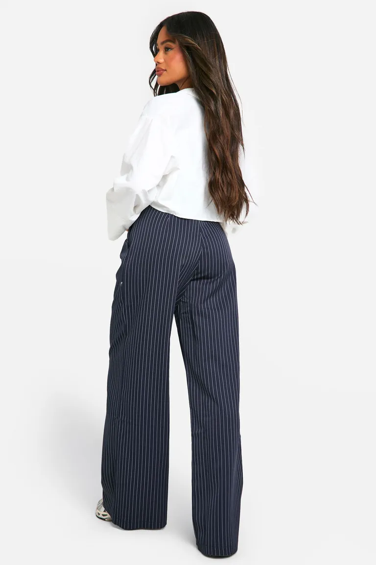 Pantalón holgado rayas con cordón de Boohoo en Pantalones para argentina