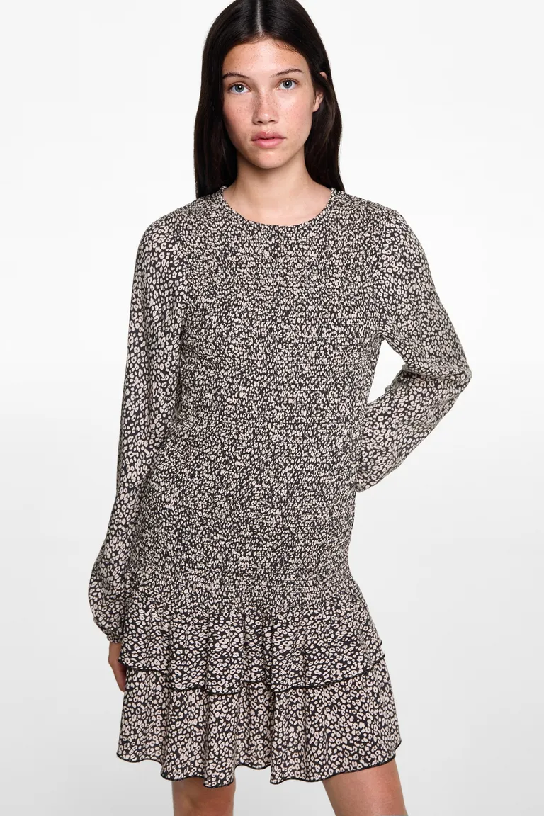 Vestido estampado leopardo corto de Mango Teen en Vestidos para argentina