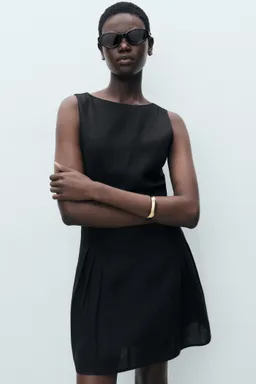Vestido corto lino pliegues de Mango en Vestidos para argentina