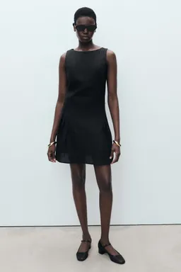 Vestido corto lino pliegues de Mango en Vestidos para argentina