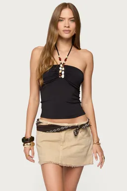 Top halter carmel con cuentas de Edikted en Tops para argentina