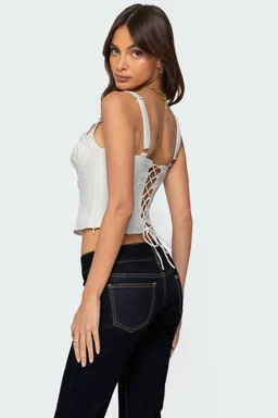 Top algodón lunares estilo bustier de Edikted en Tops para argentina