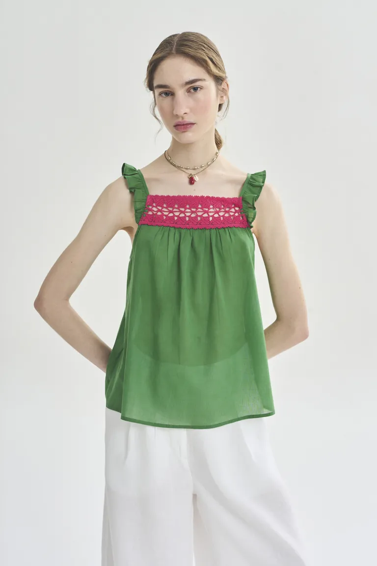 Blusa verde de diseño único y elegante para mujeres de Akiabara en Blusas para argentina